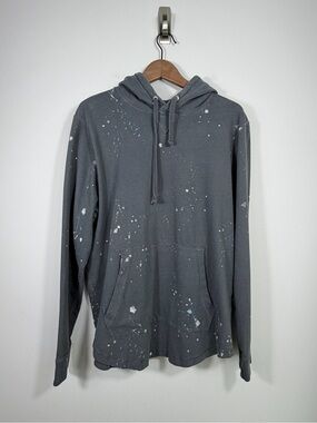 Abercrombie & Fitch XL Gray Paint Splatter Hoodie 100% Cotton Distressed